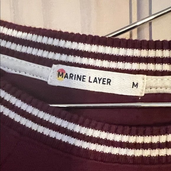 🐝 Marine Layer Burgundy Sweatshirt and sweat pants M EUC - Picture 2 of 13